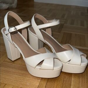 Stuart Weitzman Cream Platform Heels